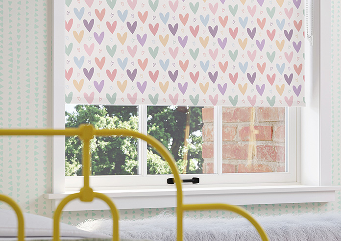 Pastel Hearts, Multi - Twist&Fit Roller Blind - Image 5